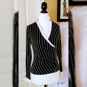 3/$30 or 2/$25 Black & white pinstripe top